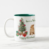 Tasse 2 Couleurs Tree Tabby Chat Joyeux Noël (Gauche)