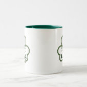Tasse 2 Couleurs Trèfle chanceux vert Script St. Patrick's Day (Centre)
