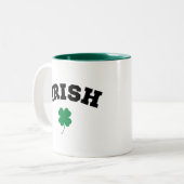 Tasse 2 Couleurs Trèfle irlandais St Patrick (Devant gauche)