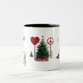 Tasse 2 Couleurs Trendy Abstract Brush Stroke Christmas Tree (Centre)