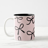 Tasse 2 Couleurs Trendy Cute Little Black Bows Rose (Gauche)
