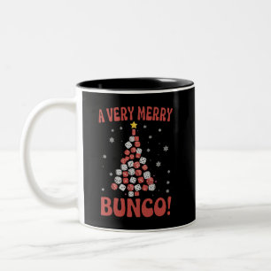 Tasse 2 Couleurs Très joyeux Bunco Arbre de Noël Jeu de dés Soirée