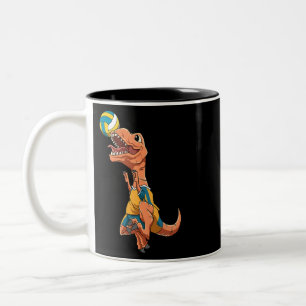 Tasse 2 Couleurs TRex Blocks Volleyball Dinosaur Drôle Volleyball