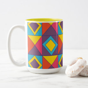 Tasse 2 Couleurs Triangle de diamant coloré géométrique
