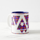 Tasse 2 Couleurs Triangles et flèches violets (Devant gauche)