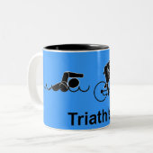 Tasse 2 Couleurs Triathlète masculin (Devant gauche)