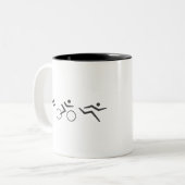 Tasse 2 Couleurs Triathlon course à vélo nage (Devant gauche)