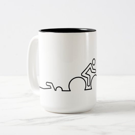 Tasse 2 Couleurs Triathlon. Natation, cyclisme et course. (Devant gauche)