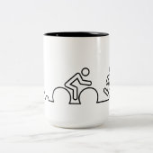 Tasse 2 Couleurs Triathlon. Natation, cyclisme et course. (Centre)