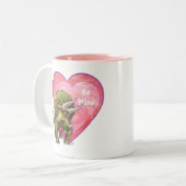 Tasse 2 Couleurs Tricératops Red Rose Heart (Devant gauche)