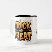 Tasse 2 Couleurs Trick ou traitement Halloween (Devant gauche)