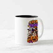 Tasse 2 Couleurs Tricks ou Traitements Plus de Traitements Chiot Ha (Devant droit)