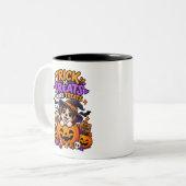 Tasse 2 Couleurs Tricks ou Traitements Plus de Traitements Chiot Ha (Devant gauche)