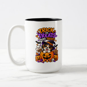 Tasse 2 Couleurs Tricks ou Traitements Plus de Traitements Chiot Ha