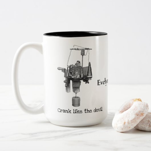 Tasse 2 Couleurs Tricot à bille circulaire d'antiquité (Avec donut)