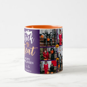 Tasse 2 Couleurs Tricoter ou traiter Photo de famille Éffrayant H