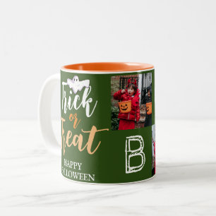 Tasse 2 Couleurs Tricoter ou traiter Photo de famille Éffrayant H