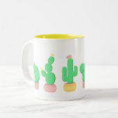 Tasse 2 Couleurs Trio de cactus Désert Moderne Boho (Devant gauche)