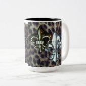 Tasse 2 Couleurs Trio de Fleur de lis (Devant droit)