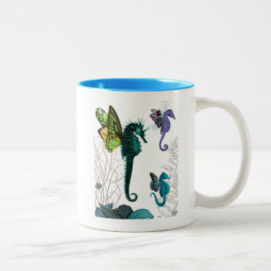 Tasse 2 Couleurs Trio d'hippocampe avec des ailes