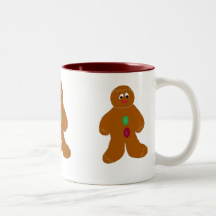 Tasse 2 Couleurs Trio d'hommes en pain d'épice