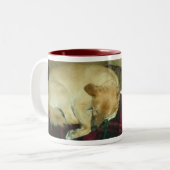 Tasse 2 Couleurs trio faisant une sieste (Devant gauche)