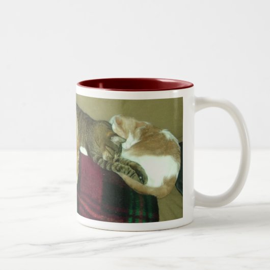 Tasse 2 Couleurs trio faisant une sieste (Droit)