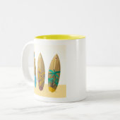 Tasse 2 Couleurs Trio rétro style plage d'été (Devant gauche)