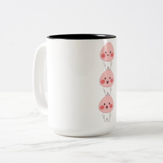 Tasse 2 Couleurs Triplets de singe mignons (Devant gauche)