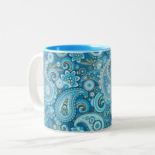 Tasse 2 Couleurs Trippy Hippy Retro Paisley (Devant gauche)