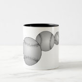Tasse 2 Couleurs Trois Baseballs (Centre)