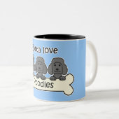 Tasse 2 Couleurs Trois caniches (Devant droit)