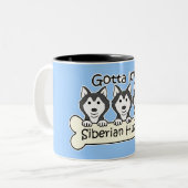 Tasse 2 Couleurs Trois chiens de traîneau sibériens (Devant gauche)
