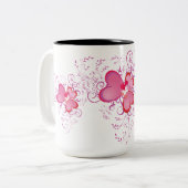 Tasse 2 Couleurs Trois coeurs (Devant gauche)