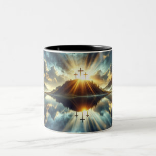 Tasse 2 Couleurs Trois croix sur un lac