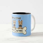 Tasse 2 Couleurs Trois grands Danois (Devant droit)
