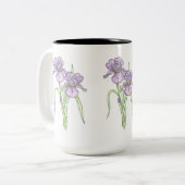 Tasse 2 Couleurs Trois Iris Floraux (Devant gauche)