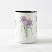Tasse 2 Couleurs Trois Iris Floraux (Centre)