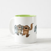 Tasse 2 Couleurs Trois Jolies fentes de dessin animé (Devant gauche)