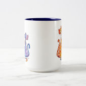Tasse 2 Couleurs Trois mignons chats Whimsical (Centre)