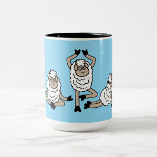 Tasse 2 Couleurs Trois moutons fatigués épuisés poses de yoga et de