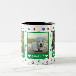 Tasse 2 Couleurs Trois noms de photos d'animaux de compagnie Emprei