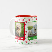 Tasse 2 Couleurs Trois noms de photos d'animaux de compagnie Emprei (Devant gauche)