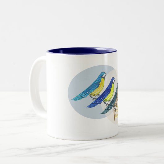 Tasse 2 Couleurs Trois oiseaux (Devant gauche)