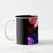 Tasse 2 Couleurs Trois papillons brillants sur l'arrière - plan de (Gauche)