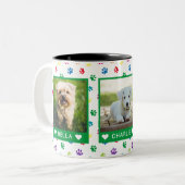 Tasse 2 Couleurs Trois Photos pour animaux de compagnie Noms Vert C (Devant gauche)