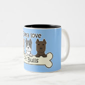 Tasse 2 Couleurs Trois Pitbulls (Devant droit)