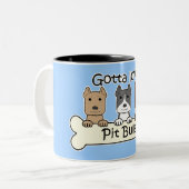 Tasse 2 Couleurs Trois Pitbulls (Devant gauche)
