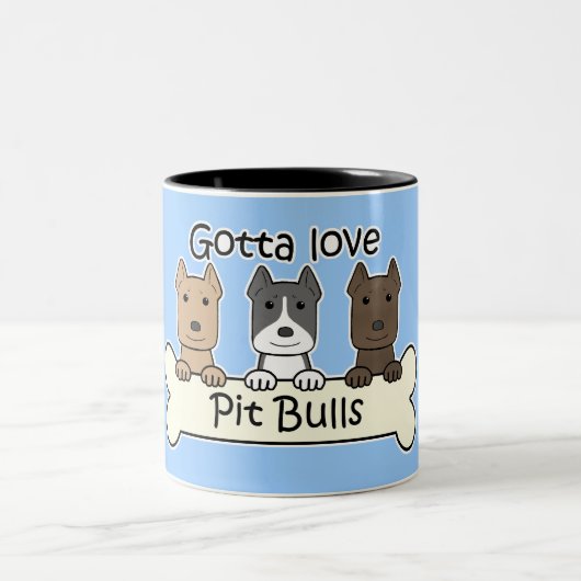 Tasse 2 Couleurs Trois Pitbulls (Centre)