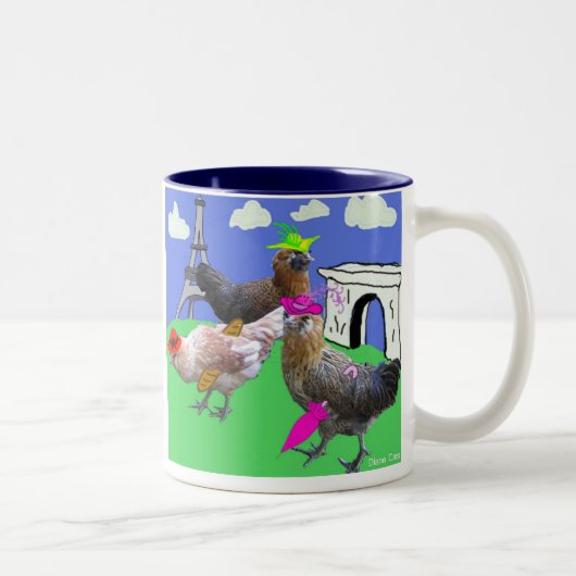 Tasse 2 Couleurs Trois poules françaises (Droit)